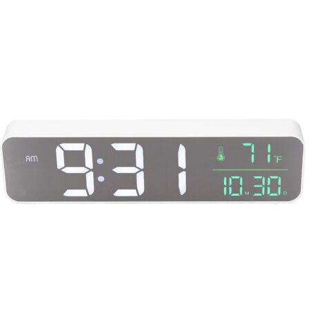 LED-Digitalwecker mit Multifunktionsspiegel, geräuschlos, für Schlafzimmer und Büro