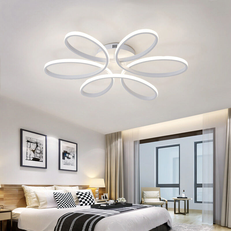 Led Dimmable Ceiling Light Floral Pendant Chandelier With Remote, 58CM