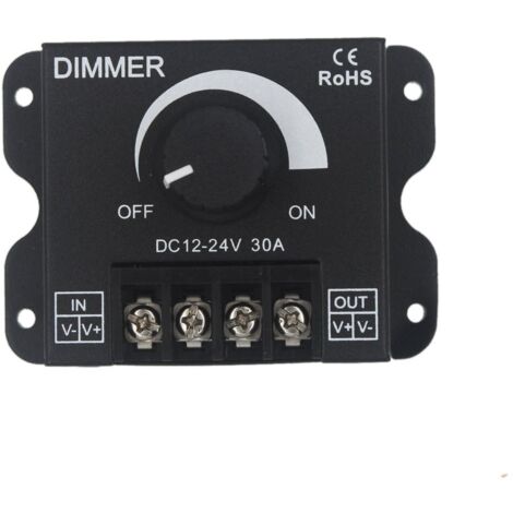LED-Dimmer-Controller 12 V 24 V 30 A PWM-Dimmer 360 W für LED-Streifen oder LED-Licht