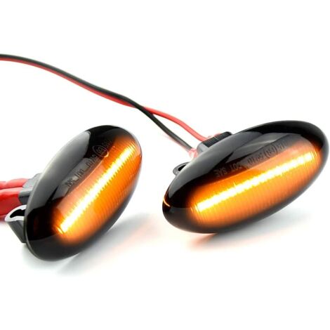 LED dinámico luces de posición lateral luces intermitentes conjunto Compatible con Peu-geot 307 206 207 407 107 1007 108 607 Citr-oen C1 C2 C3 C5
