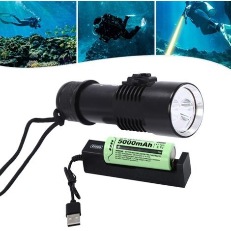 LED Dive Light Waterproof Compact Bright Diving Torch, Submersible Flashlight