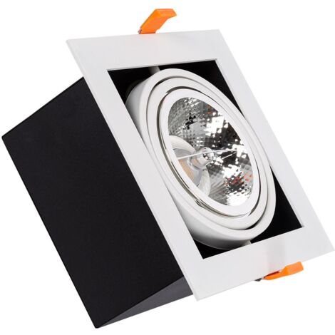 EFECTOLED LED Downlight Einbaustrahler 15W Schwenkbar Kardan Eckig AR111 Ausschnitt 165x165 mm 3000K Warmweiß