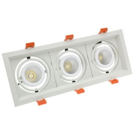 LED Downlight Einbaustrahler 3x10W CREE-COB Schwenkbar Madison  (UGR 19) Schnitt 295x110 mm 5000K Kaltweiß