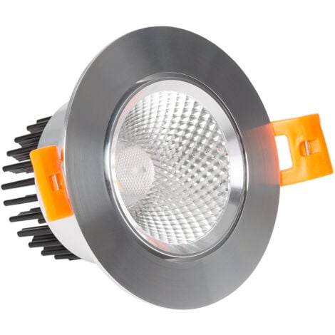 LEDKIA LED Downlight Einbaustrahler 7W Rund COB CRI90 Ausschnitt Ø 70 mm Silber No Flicker 6000K Kaltweiß