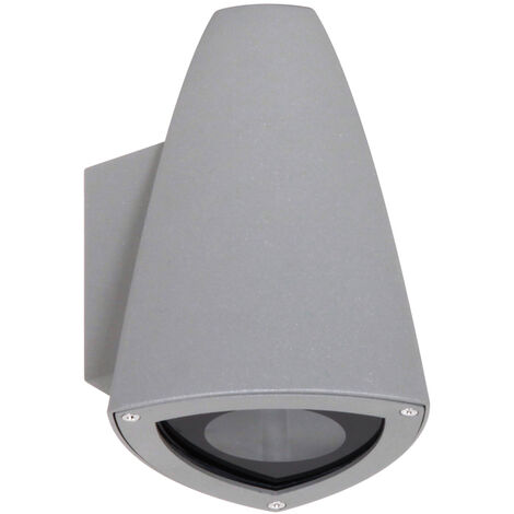LED Downlight für Innen-/Außenbereich, Außenwandleuchte Aluminium Grau, H: 18cm