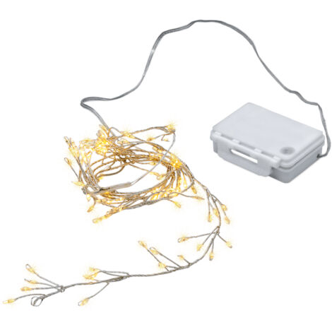 LED Draht Lichterkette - 100 LED / 8 Funktionen - Micro Cluster Lichterkette mit Timer