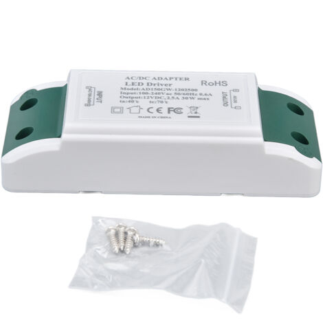 LED Driver 12V DC 30W 2.5A Constant Current Voltage LED Light Transformer for Home Decoration DIY Lamp AC 100‑240V