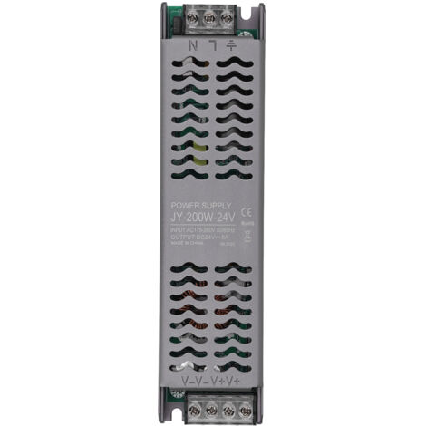 LED Driver 200W AC 175‑260V to 24V DC Low Voltage Output LED Driver Power Supply With Heat Dissipation Hole LED Transformer