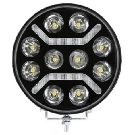 LED + DRL Диоден Халоген Фар Бял Оранжев Габарит Ø 230 мм 12V 24V за джип камион трактор багер земеделски машини и др.