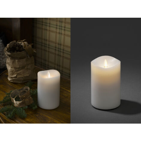 LED Duftkerze mit 6h Timer, flackernd, Ø 9cm, Höhe 13cm, Batteriebetrieb