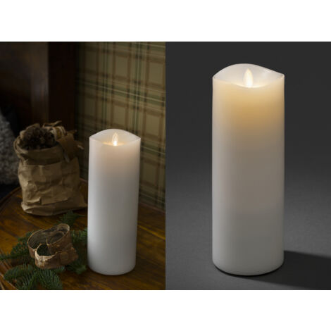 LED Duftkerze mit 6h Timer, flackernd, Ø 9cm, Höhe 23cm, Batteriebetrieb