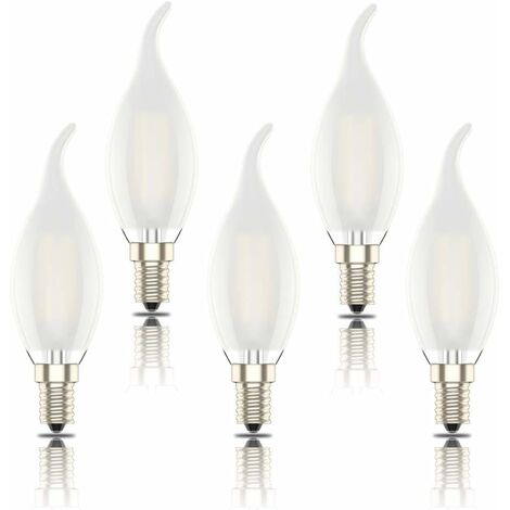 Lot 10 ampoules incandescentes E14 40W ou 60W flamme torsadée dimmable  verre dépoli