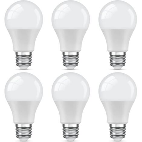 LED E27 Blanc-Froid,9W Equivalent 60W,6000K,806LM,Ampoule Standar A60 avec Culot à Vis,Non Dimmable,Pas de Scintillement,220v-240v,pour Maison Restaurant Café Bar,Lot de 6