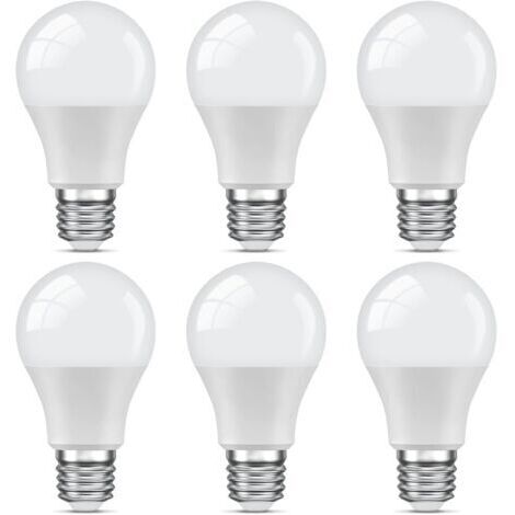 LED E27 Blanc-Froid,9W Equivalent 60W,6000K,806LM,Ampoule Standar A60 avec Culot à Vis,Non Dimmable,Pas de Scintillement,220v-240v,pour Maison Restaurant Café Bar,Lot de 6