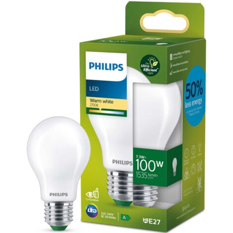 Led e27 normal 73w 100w depoli 1535lm 2700k classe energetique a