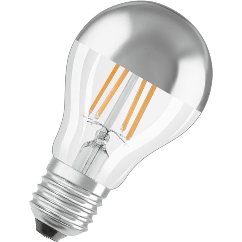 Classic led E27 Poire Filament Miroir Argent 4W 400lm - 827 - Osram
