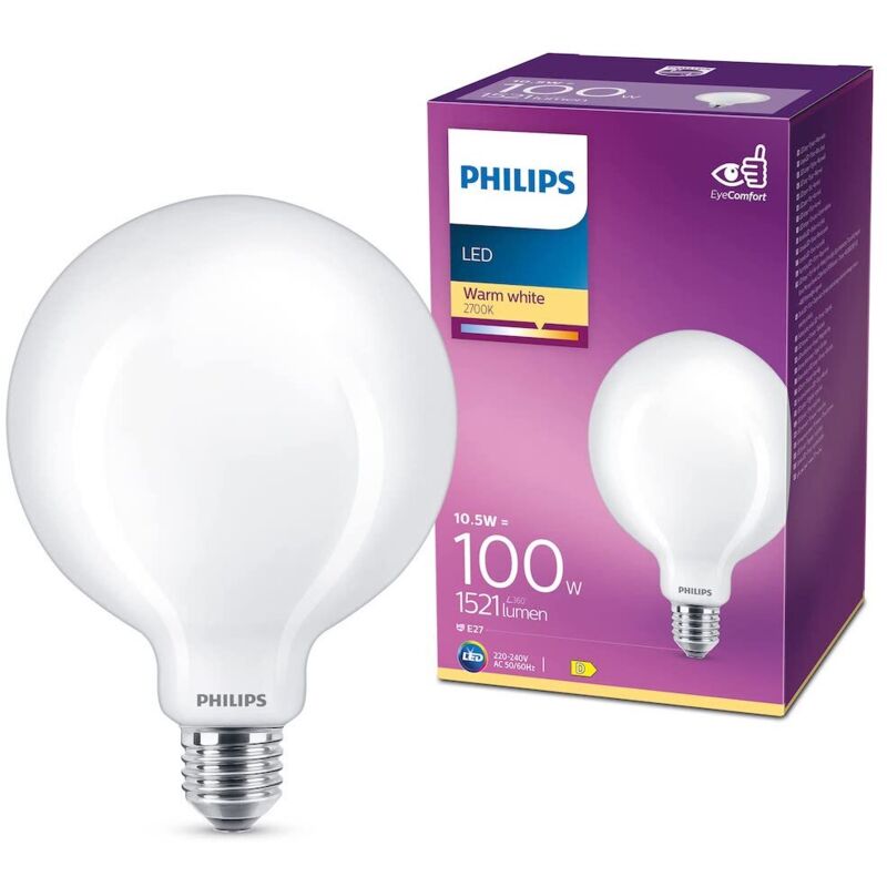 Ampoule Led E27 Globe Chaud Philips 'unité