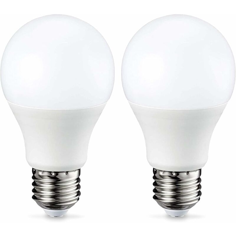 Led E27 Screw Bulb, 9W (equivalent to 60W), Warm White, Dimmable - Pack of 2 [Energy Class f]