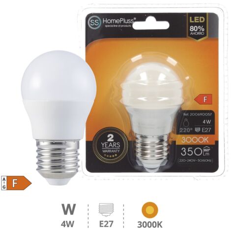 LED E27 SPHERIQUE - 4W LUMIERE DU JOUR - Transparente