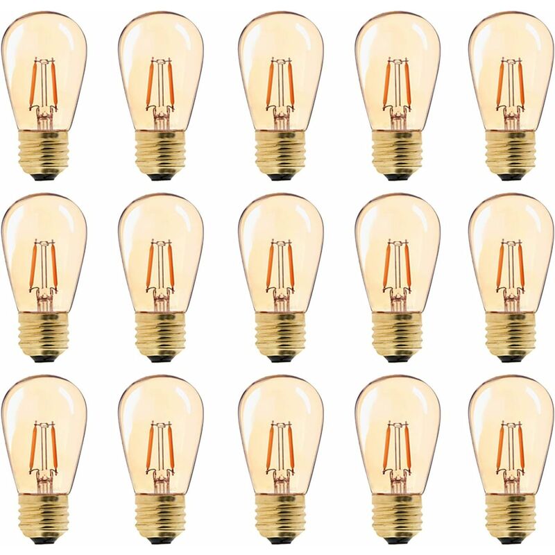 Led E27 Vintage Ampoule, ST45 Faciles à 1W = 10W Ampoules à Incandescence, Super Blanc Chaud 2200 k E27 Medium Base Ampoule Lampe de Chevet, Doré en