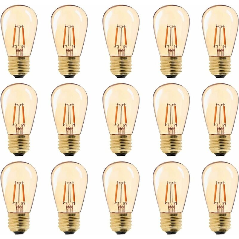 Led E27 Vintage Ampoule, ST45 Faciles à 1W=10W Ampoules à Incandescence, Super Blanc Chaud 2200 k E27 Medium Base Ampoule Lampe de Chevet, Doré en