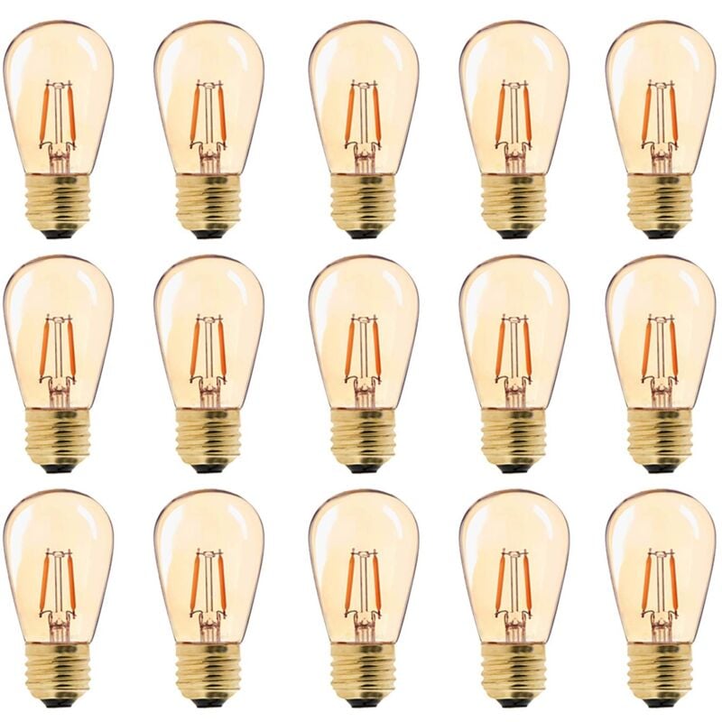 Led E27 Vintage Ampoule, ST45 Faciles à 1W=10W Ampoules à Incandescence, Super Blanc Chaud 2200 k E27 Medium Base Ampoule Lampe de Chevet, Doré en