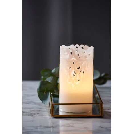 LED Echtwachskerze Clary', Batterie und Timer, naturweiß, 15cm