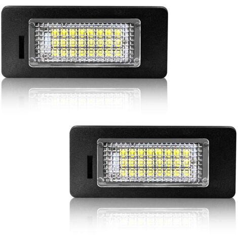LED Éclairage de plaque d'immatriculation Auto Ampoules Super Brillant 6000K Xénon Blanc Feux arrière pour E39 E81 E90 E91 E92 1 3 5 X etc, 2 pièces