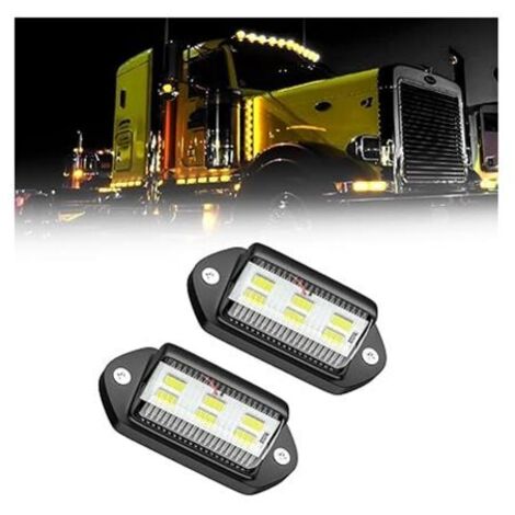 LED Eclairage Plaque Immatriculation,LED Éclairage Plaque D'immatriculation Auto,Imperméable LED Feux Arrière Lampe,Éclairage De Plaque D'Immatriculation Universelle,pour Camions,Motos,2