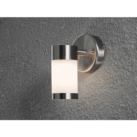 LED Edelstahl Außenwandleuchte mit Opalglas, Höhe 16cm