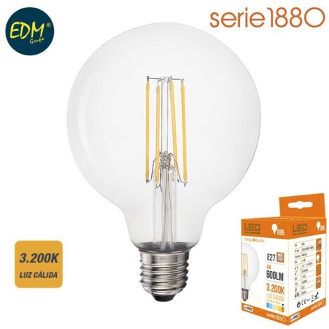 LED EDM Filament Globe Glühbirne E27 6W 800lm 3200K warmes Licht Ø9,5x14cm