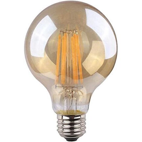 LED-EDM-Glühlampe, Vintage-Glaskugel, E27, 8 W, 720 lm, 2000 K, warmes Licht, Ø 8 x 12 cm