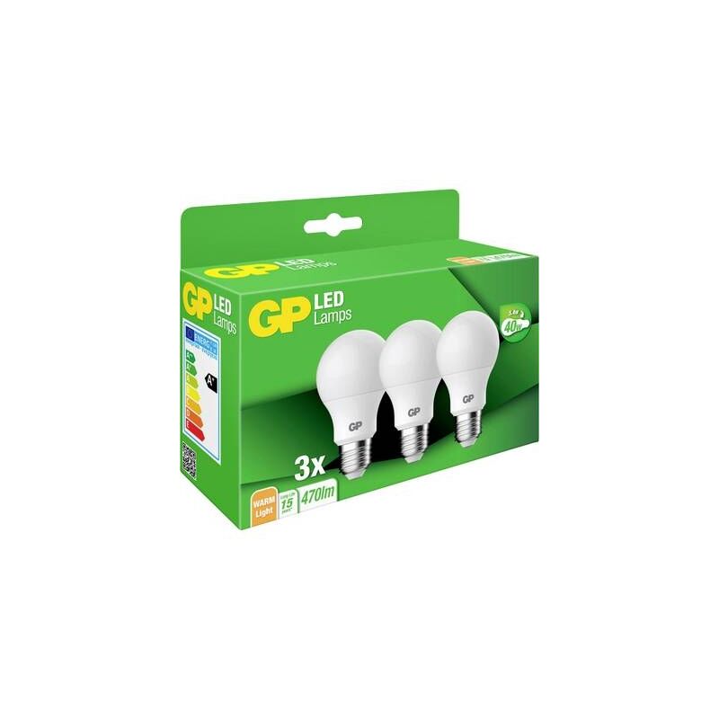 Led E27 Gp Batteries A60 classic 740GPCLAS087670B3 5.4 w = 40 w blanc chaud (ø x l) 60 mm x 110 mm 3 pc(s)