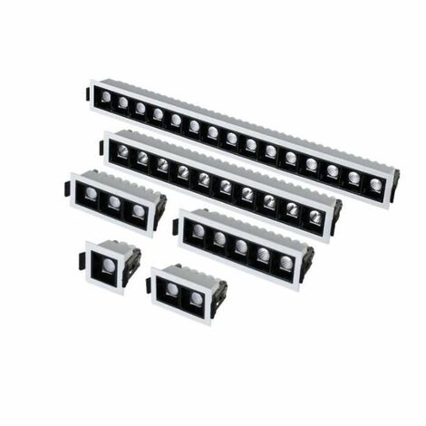 LED-Einbauleuchte, dimmbar, Streifenlinie, Lichtleiste, kreativ, linear, Einbau, warmweiß, 3000 K, 6 W, schwarz und weiß