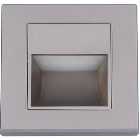 LED-Einbauleuchte für Treppen und Flure, warmweiß, 85–220 V, grau