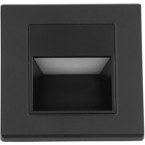 LED-Einbauleuchte für Treppen und Flure, warmweiß, 85–220 V, schwarz