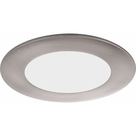 LED Einbauleuchte silber Deckenstrahler Glas satiniert Einbaustrahler Deckenlampe, Metall, inkl. Trafo, 6W 400Lm warmweiß, D 12 cm