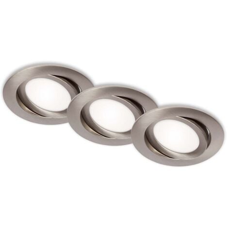 LED Einbauleuchten 3er Set schwenkbar IP23 7W silber Kunststoff Briloner