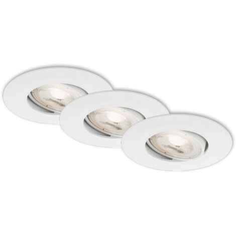 LED Einbauleuchten Dimmbar schwenkbar 3er Set 5 W weiß Kunststoff Briloner