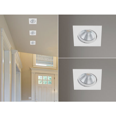LED Einbaustrahler 2er Set eckig schwenkbar dimmbar Weiß matt 5,5W Deckenlampe