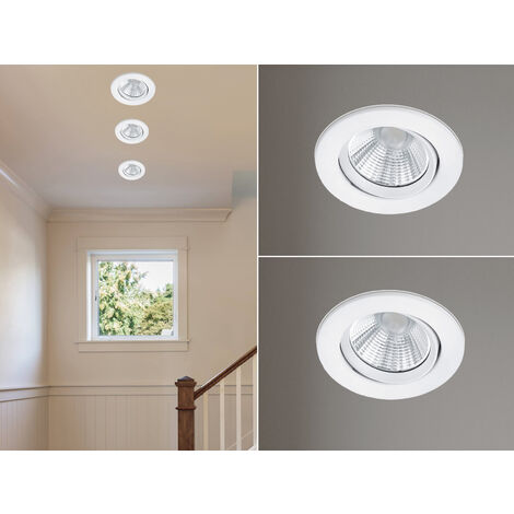 LED Einbaustrahler 2er Set rund schwenkbar dimmbar Weiß matt 5,5W Deckenlampe