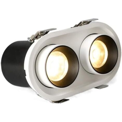 LED-Einbaustrahler 2x1 2W Doppelkopf-LED-Deckenleuchte mit Blendschutz, hohe Helligkeit, COB-Strahler