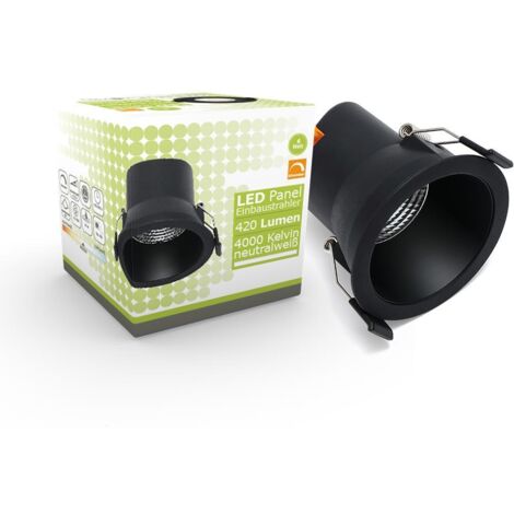 LED Einbaustrahler 6W Ø81mm 40° dimmbar - Lichtfarbe: Neutralweiß 4000K - Farbe: Schwarz