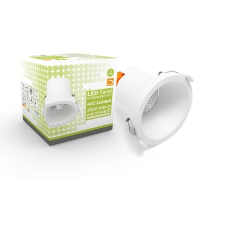 LED Einbaustrahler 6W Ø81mm 40° dimmbar - Lichtfarbe: Warmweiß 3000K - Farbe: Weiß