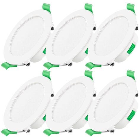 ULISEM LED Einbaustrahler Dimmbar 230V 7W Deckenstrahler Wasserdicht IP44 Verstellbare Deckeneinbauleuchte für Badezimmer, Wohnzimmer, 6er Set, Rund, [Energieklasse D]