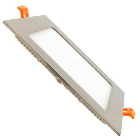 LED Einbaustrahler flach 6W Eckig SuperSlim Ausschnitt 105x105 mm Silber 4000K Neutralweiß