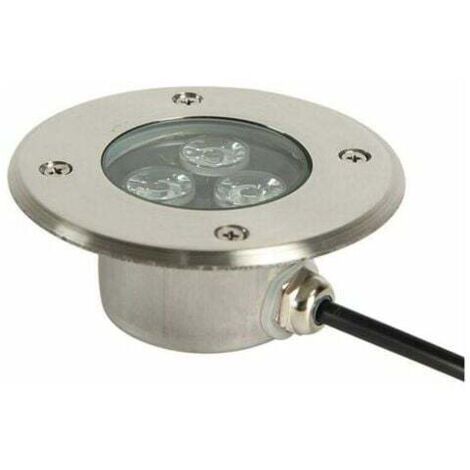 LED-Einbaustrahler für den Außenbereich, sehr dünn, für Terrasse, 3 W, LED-Einbaustrahler für den Außenbereich, IP68, wasserdicht, Edelstahlgehäuse, verwendet für Gehweg, Terrasse, Garten, Park im Fre