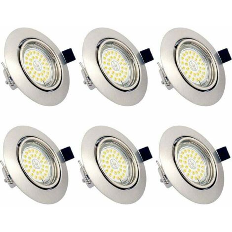 LED Einbaustrahler GU10 6W Deckenstrahler AC 230V Warmweiß 3000K Deckenlampe Einbaustrahler Wasserdicht IP23 für Wohnzimmer Küche Flur Gallery Store (6 Stück)