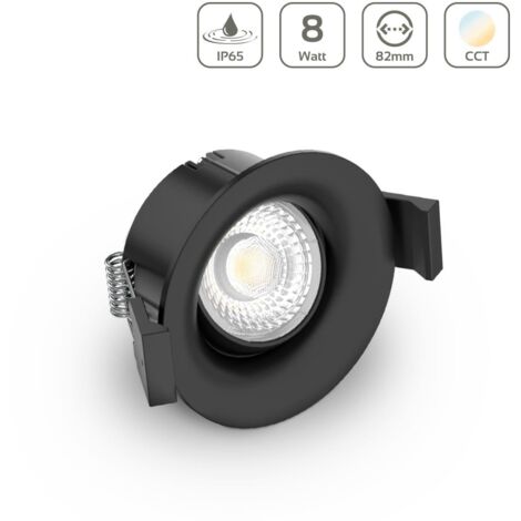 LED Einbaustrahler IP65 CCT 8W Ausschnitt Ø65mm 36° dimmbar - Farbe: schwarz