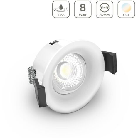 LED Einbaustrahler IP65 CCT 8W Ausschnitt Ø65mm 36° dimmbar - Farbe: weiß